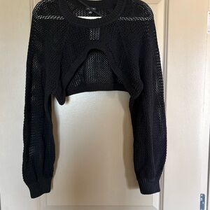 torrid Black Open-Knit Sweater Top